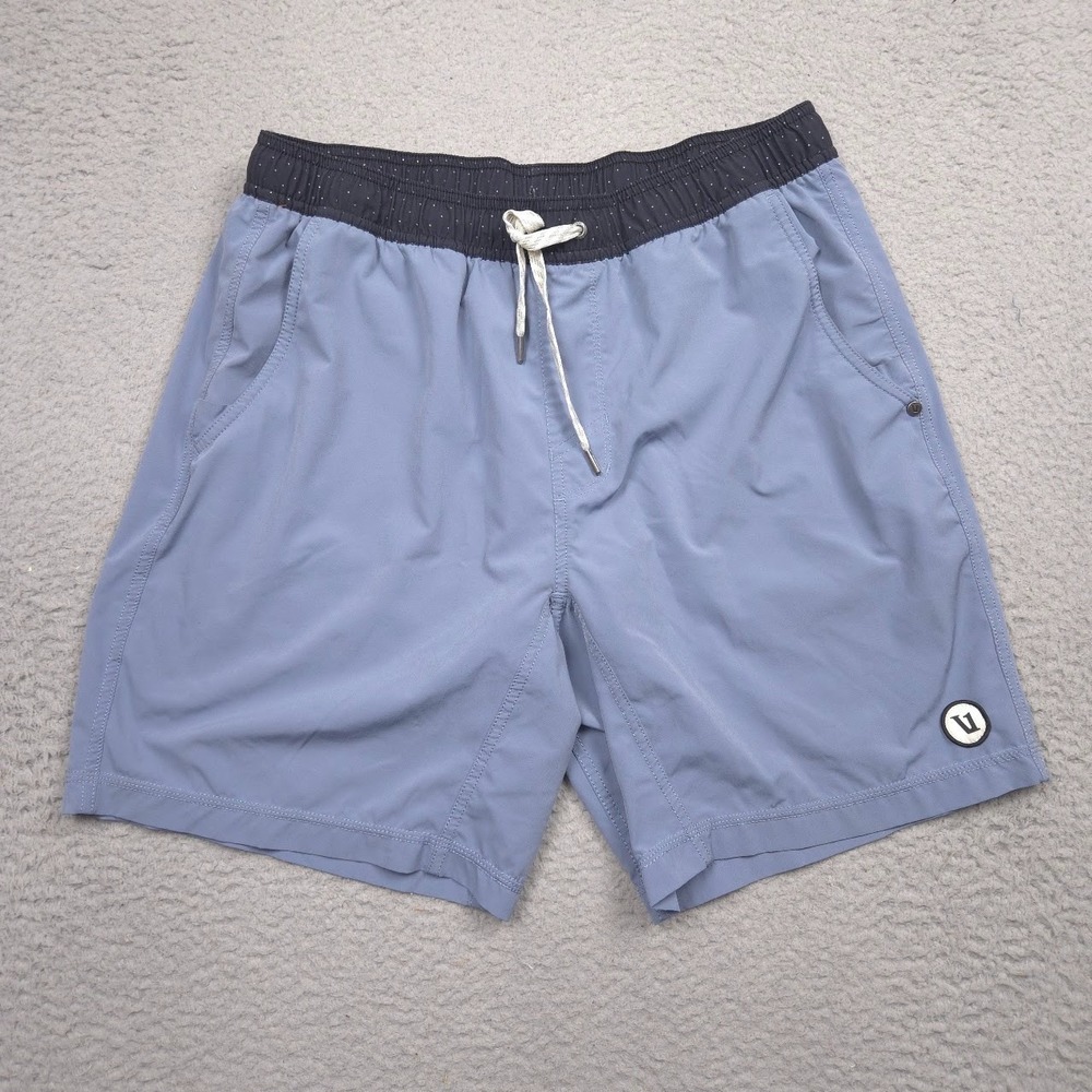 Vuori Kore Shorts Men L Blue Lined Stretch Drawstring Performance V302